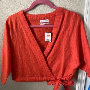 Urban Outfitters Orange Cross Tie Crop Top